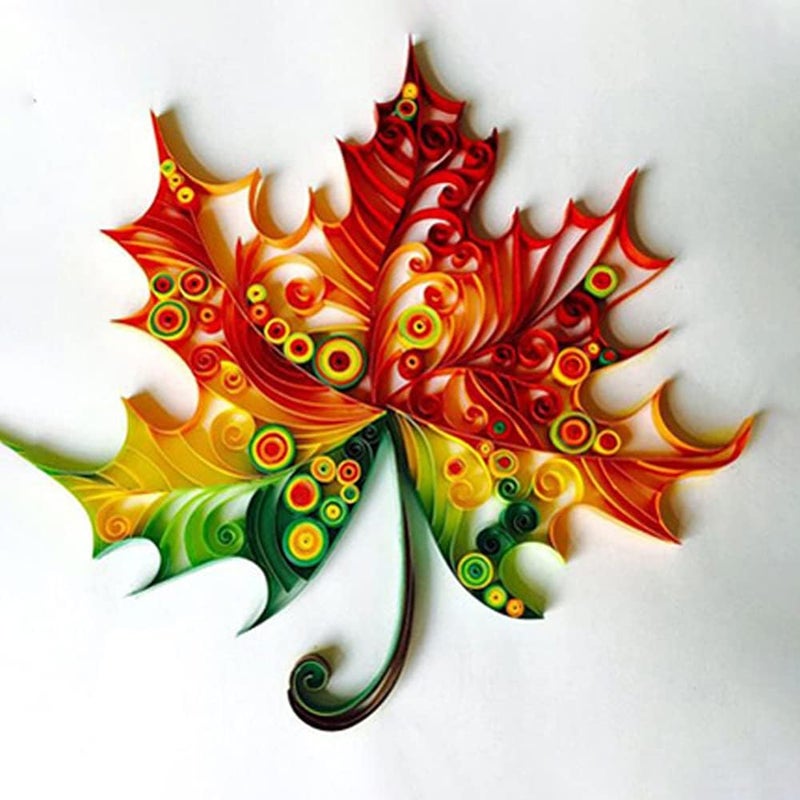 MerainMe Maple Leaves Paper Quilling Kit Paper Quilling Adult Craft Great for DIY Craft Workshop,Home Decoration, Birthday Gift,Adult Friend interaction.It's Suitable for Adult and Craftsmen.Creative Stress. - Image 3
